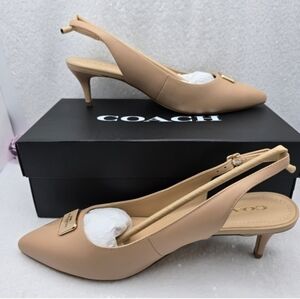 Coach Jillian Low Heel Classic Slingback Neutral Closed Toe Women's Sz 9